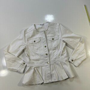 White Denim Jacket, size Large